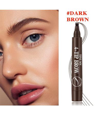 3Pcs Waterproof Microblading Eyebrow Pencil Set with Trimmer - Dark Brown | Long-Lasting, Easy Natural Brows | Eyebrow Tattoo Pen Kit - Buy Online on GoSupps.com