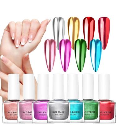 Nail Angel with a mirror effect - permanent mirror 8 color variations quick drying | Nail design accessories for nails professional studio home use v - Buy Online on GoSupps.com
