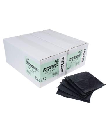 Commercial Garbage/Trash Bags - Regular - 22" x 24" (55.8 cm x 60.9 cm) - Black - 2 Boxes of 500