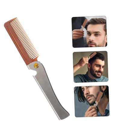 Frcolor Foldable Hair Comb & Beard Brush - Portable Stainless Steel Grooming Tool for Men | Salon Quality & Travel-Friendly - Buy Online on GoSupps.com