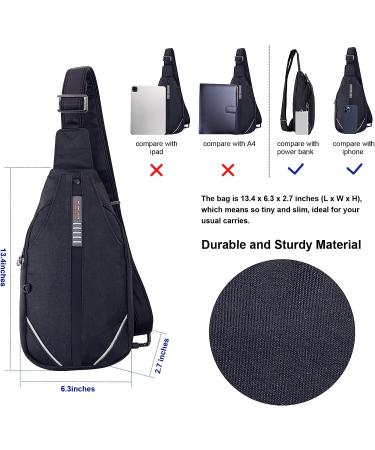 WATERFLY Small Crossbody Sling Backpack - Anti Theft Travel Shoulder Bag Black (Small) - Buy Online on GoSupps.com