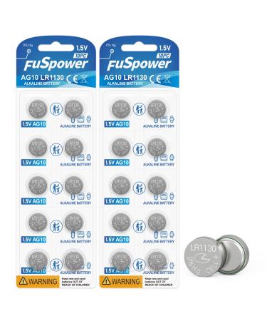AG10 LR1130 389 189 LR54 390 11131 SR1130W Alkaline 1.5V Button Coin Cell Battery for Watch Thermometer Calculator Batteries 20pcs