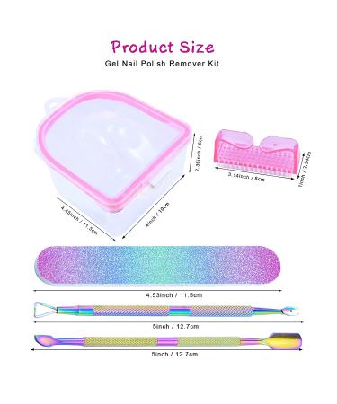 6-in-1 Nail Soaking Bowl for Gel Polish Removal - Acrylic Nails Manicure Kit with Cuticle Tools and Files - Pink - Buy Online on GoSupps.com