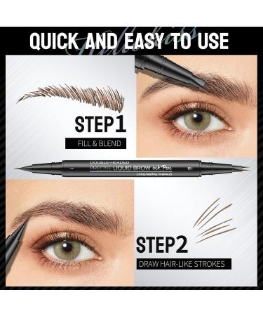 Trailott Eyebrow Pen Trailott Eyebrow Pen 2 Fork Tip Trailott Microblading Eyebrow Pen Hellokiss Liquid Eyebrow Pen 2-in-1 Magic Eyebrow Pencil 4 Fork Tip with Eyeline Waterproof (Light Brown) - Buy Online on GoSupps.com