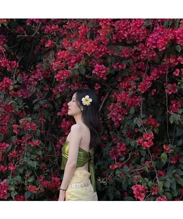 12PCS 2.4Inch White Foam Hawaiian Frangipani Flower Hair Clips - Bridal Wedding Party Accessories - Buy Online on GoSupps.com