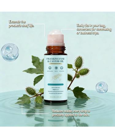 EHAUTO Frankincense and Castor Oil Rose Roller Cold-Pressed Castor Oil Roll-On with Removable Rose | Firms Smooths Skin Suitable for Face Neck Abdomen 50ML/1.7OZ (1) - Buy Online on GoSupps.com