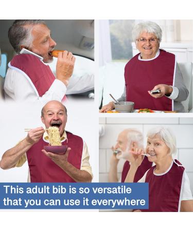 Washable Adult Bib with Crumb Catcher - Ideal Clothing Protector for Elderly and Seniors - Support Dignity and Comfort - Buy Online on GoSupps.com
