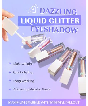 AMTS Webtoon True Beauty Liquid Glitter Eyeshadow - Vegan Korean Eye Glitter | Shimmer Highlighter | KBeauty | KDrama - Shade 03 Toeshoes - Buy Online on GoSupps.com