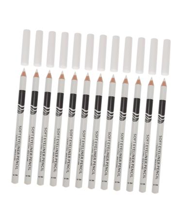 IWOWHERO 12pcs Lying Silkworm Eyeliner Eyeshadow Pencils Highlighter Makeup Pens Pen White Wood