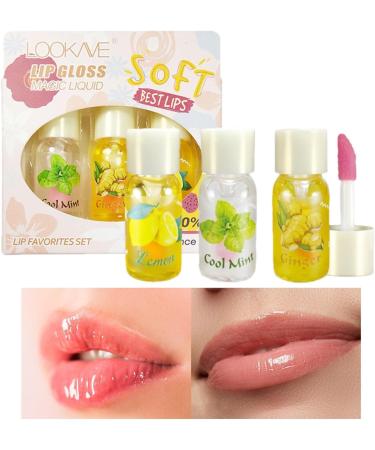  Voiakiu Lip Plumper-Gluster | Ginger-tinted color-changing lip oil clear lip gloss for women and girls makeup for dry lips - Buy Online on GoSupps.com