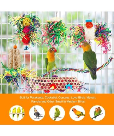 Bird Toys Parakeet Toy Chewing Shredding Foraging Toys Hanging Toy Bird Shredded Paper Bird Cage Accessories Bird Rope Perch for Conure Cockatiel Budgies Lovebird Parrot - Buy Online on GoSupps.com