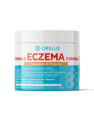 Orellis Eczema Cream with Organic Calendula & Propolis Natural Eczema Relief Cream for Face & Body. Instant Itch Relief Dermatitis & Eczema Lotion Eczema Treatment for Kids & Adults. Fragrance Free