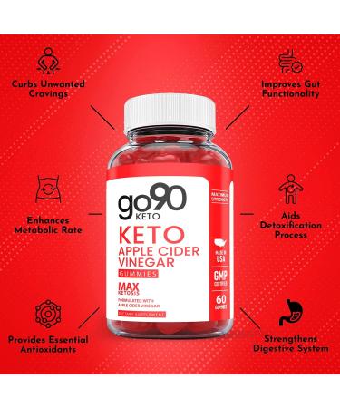 Go90 Keto ACV Gummies - Advanced Formula with Apple Cider Vinegar - Vegan Non GMO - 2 Pack Ketosis Support - Buy Online on GoSupps.com