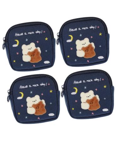 Healeeved 4 pieces aunt's towel-storage pocket dead organizer insert portable bags for women's bandages decorative etui from the time tampon wear cotton student household products marineex4stk 13x13cmx4pcs