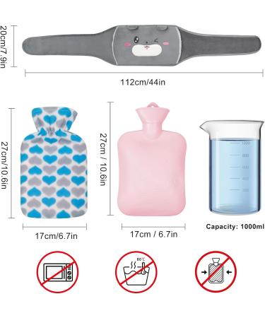 Hot Water Bottle with Belt Hot Water Bottle with Wailt Cover Rubber Hot Water Bottle with Cover for Neck and Shoulder Back Legs Waist Warm (B) - Buy Online on GoSupps.com