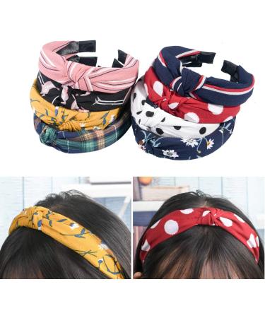 URAQT Headbands for Women 8 Packs Mixed Printed Fabric Hair Band Knot Hairbands Hair Accessories for Daily Wearing Dating Sports 8 color - Buy Online on GoSupps.com