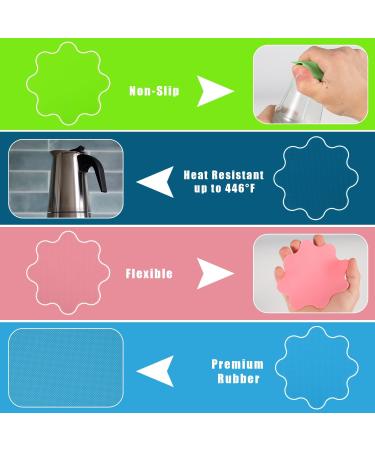 8-Piece Silicone Rubber Bottle Opener Set - Multifunctional Gripper Pads for Easy Opening | Ideal for Older Children & Women with Weak Hands - Buy Online on GoSupps.com