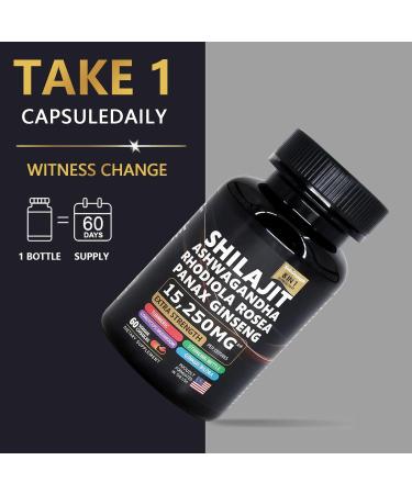 Pure shilajit Supplement with ashwagandha Ginseng rhodiola rosea cordyceps Mushroom Ginkgo biloba stinging Nettle Turmeric 8 in 1 Supplement - Buy Online on GoSupps.com