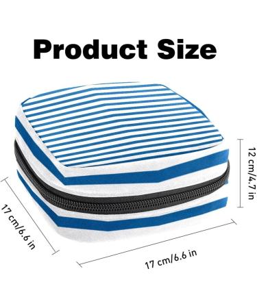 Women's Band Storage Bag | Large Capacity Menstrual Cup & Makeup Organizer - Blue & White Stripes - Buy Online on GoSupps.com
