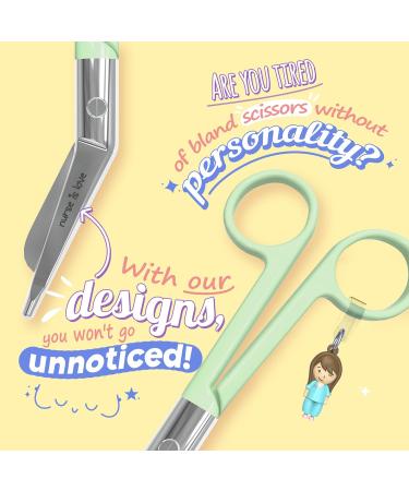 Nurse's Love Nursing Scissors | Bandage Scissors for First Aid | Stainless Steel Green with Sharp Blades & Round Tip - Buy Online on GoSupps.com