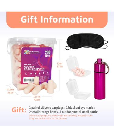 200 Pcs Soft Foam Ear Plugs - Noise Cancelling Slow Rebound Disposable Ear Plugs for Sleeping Snoring Shooting Study & Travel (Pink - Buy Online on GoSupps.com