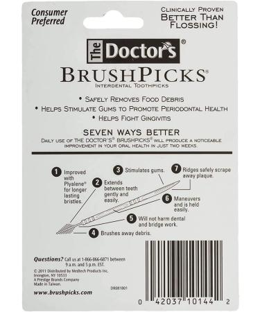 Doctor's BrushPicks Interdental Toothpicks - 275 Picks (Pack of 3) | Fight Gingivitis & Plaque Build-Up - Buy Online on GoSupps.com
