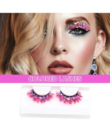 False Eyelashes 3D Glitter Eyelashes Shiny Dramatic Fake Eyelashes Long Dense Color Eyelashes with Sequins Fluorescent Eyelashes Suitable for Prom Stage Holiday Eye Makeup Cosplay Props Q-03 - Buy Online on GoSupps.com