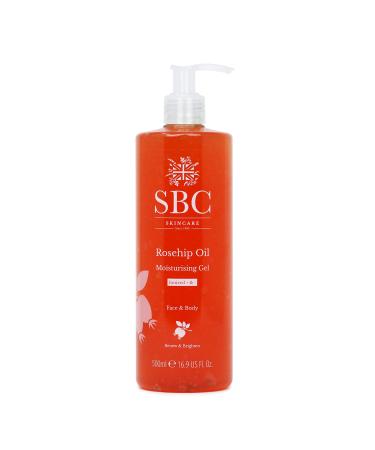 SBC Skincare Rosehip Oil Moisturising Gel - 500ml | Face And Body Moisturiser | Anti-Ageing Face Serum With Rosehip Oil | Vegan Friendly Moisturiser With Vitamin C And Vitamin E