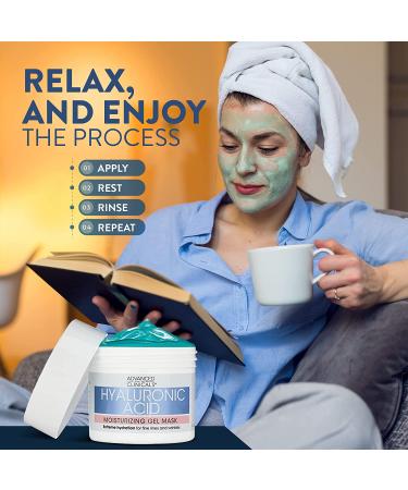 Advanced Clinicals Hyaluronic Acid Gel Mask - Hydrating & Brightening Anti-Aging Facial Mask (Pack of 2) - 5 Fl Oz Each - Buy Online on GoSupps.com
