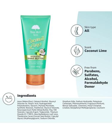 Tree Hut Bare Coconut Lime Hydrating Shave Butter - 5 oz - Soft and Smooth Skin Essentials - Buy Online on GoSupps.com
