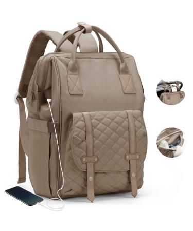 Baby casual diaper backpack winding bag large waterproof diaper bags backpack baby bag multifunctional for mom and dad a4 brown