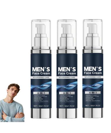 ACJZILQTJ Set of 3 6-in-1 face creams for men moisturizing and nourishing for firmer skin non-greasy moisturizing and soothing cream for men