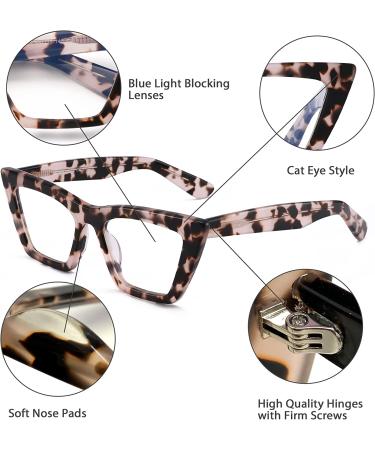 GLINDAR Cat Eye Blue Light Blocking Glasses - Vintage Square Computer Eyeglasses - Tortoise Frame - 55mm - Buy Online on GoSupps.com