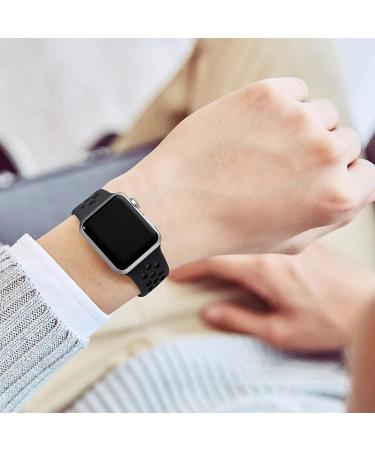 Lerobo Sport Band for Apple Watch SE Series 8-1, Anthracite Black, Soft Silicone Replacement Band M/L - Buy Online on GoSupps.com