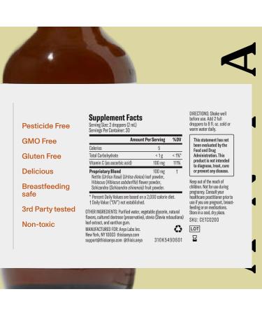 ANYA Postpartum - Recovery Drops (2 fl oz 30 Servings) Liquid Vitamin C for Adults Antioxidant Breastfeeding Safe Non-GMO Gluten Free - Buy Online on GoSupps.com
