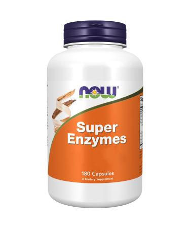 Now Foods Super Enzymes 180 Capsules Lab-Tested Enzyme Blend Gluten Free Soy Free