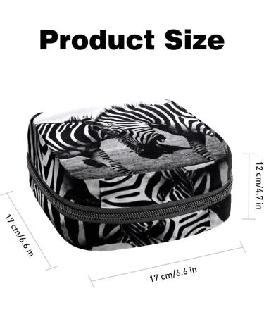 Wildlife Zebra Animal Sanitary Napkin Storage Bag Menstrual Pad Bag Portable Nylon Oxford Cloth Menstrual Cup Pouch with Zipper for Teen Girls Women Ladies Multicoloured 13 - Buy Online on GoSupps.com