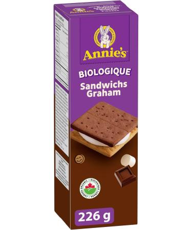 ANNIE'S Naturally Flavoured Cookies Graham Sandwiches S'mores Made with Marshmallow Flavoured Creme Organic No Artificial Flavours No Synthetic Colours Snacks 226 Grams Package of Cookies - Buy Online on GoSupps.com