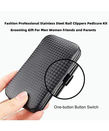 8-in-1 Manicure Set with Tweezers and Scissors - Stainless Steel Nail Clipper Pedicure Kit for Men and Women - Travel Case Included - Buy Online on GoSupps.com