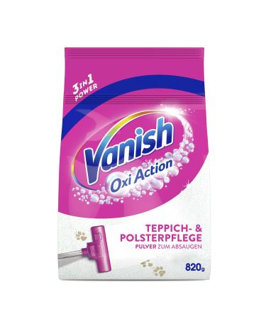 Vanish oxi action upholstery and carpet cleaner powder - 1 x 820 g - Large areas cleaning agents for carpets and upholstery against dirt bad smell and dust 820 g (1 Pack) - Buy Online on GoSupps.com