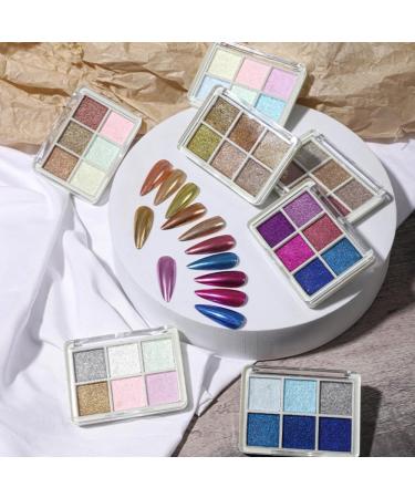 GZMAYUEN Gold Nail Chrome Powder Holographic Gold Gel Chrome Powder 6 Colors Metallic Chrome Powder for Gel Nails Mirror Powder Nail Art 03 - Buy Online on GoSupps.com