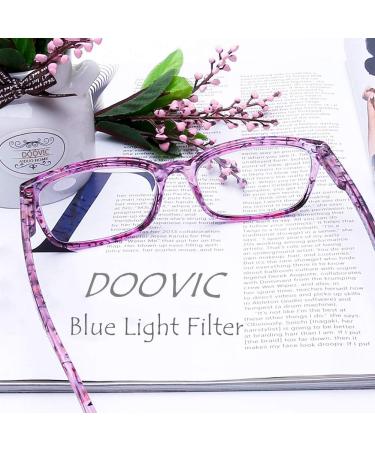 DOOViC 4 Pack Blue Light Blocking Reading Glasses for Women | Stylish Anti Eyestrain Spring Hinge Readers | 2.00 Strength | 4 Colors | International Shipping - Buy Online on GoSupps.com