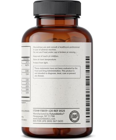 Futurebiotics Vitamin B Complex with Vitamin C Supports Energy Production Nervous System & Immune Support - Non-GMO 120 Vegetarian Capsules 120 Count (Pack of 1) - Buy Online on GoSupps.com