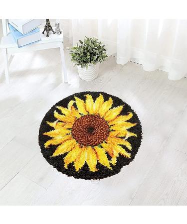 MIAOLLUN Sunflower Latch Hook Rug Kit - DIY Crochet Yarn Embroidery Decoration - 20.4 X 20.4 (52 * 52cm) - Buy Online on GoSupps.com