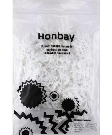 Honbay 1 Pair White Lace Flower Leaves Embroidery Applique Patches - Sewing Craft Decoration - Buy Online on GoSupps.com