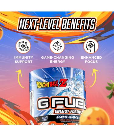 G Fuel Dragon Ball Z Energy Drink Powder Pre Workout Caffeine Mix for Gaming Sugar Free Focus Amino Vitamin + Antioxidants 9.8oz (Strawberry Lychee 40 Servings) - Buy Online on GoSupps.com