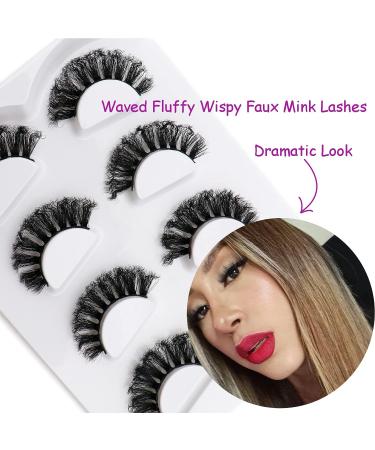 Losha Lashes Wavy and Fluffy False Eyelashes 4 Pairs | Waved Wispy Faux Mink Lashes for Dramatic Look | Thick Exaggerated Fake Eye Lashes - MS07-B Wavy Lashes-01 - Buy Online on GoSupps.com
