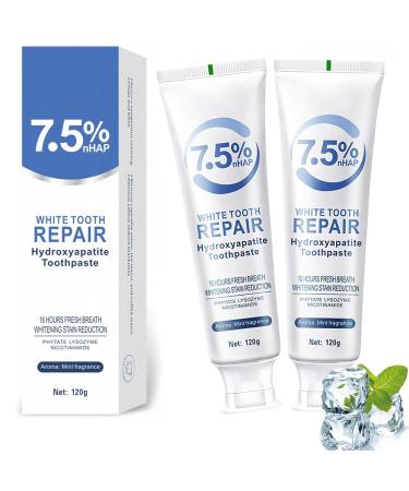 Hydroxyapatite Toothpaste Hidroxiapatita Toothpastes for Advanced Enamel Protection Fluoride-Free Toothpaste for Sensitive Teeth 4.23oz (2pcs)