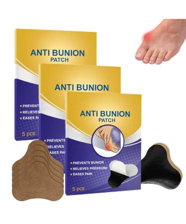 Strongjoints Anti Bunion Patch Bunion Pads Bunion Cushion Bunion Pain Relief Bunion Protector bunion Pads to Wear with Shoes (3Boxes/15PCS)