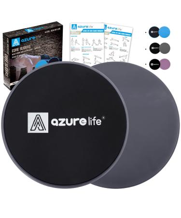 Azurelife training core glider double-sided exercise discs use on carpet or hardwood floors light and portable perfect for abdominal and trunk training gray - Buy Online on GoSupps.com